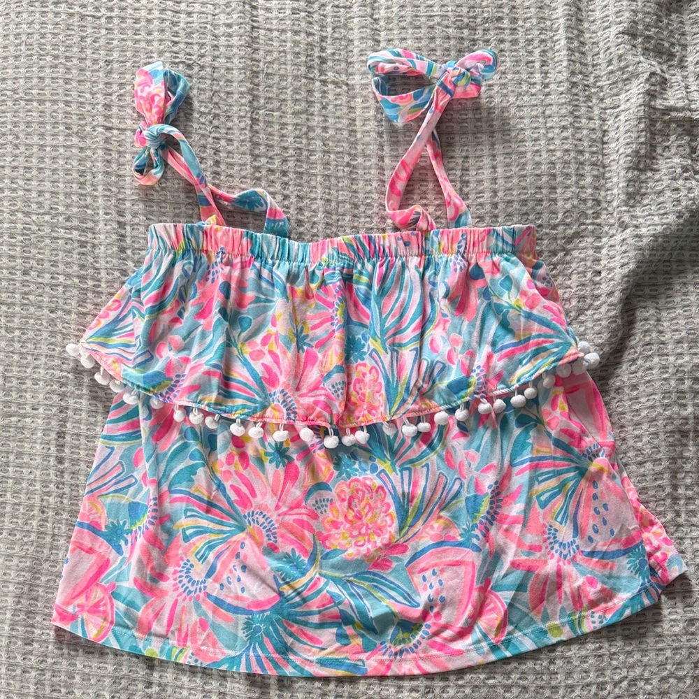 Lilly Pulitzer Pink and Blue Floral Tank Top